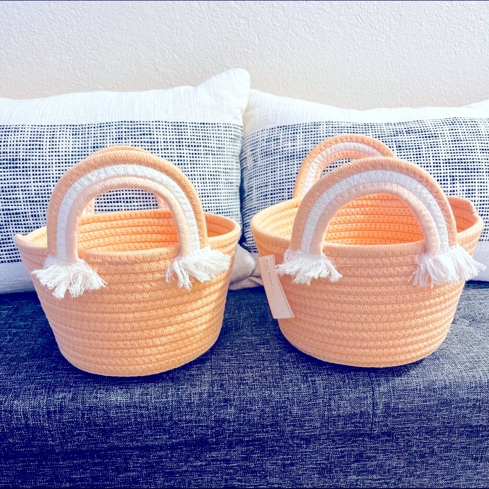 HP NEW Set of 2- Target Rainbow Rope Baskets - Picture 2 of 14